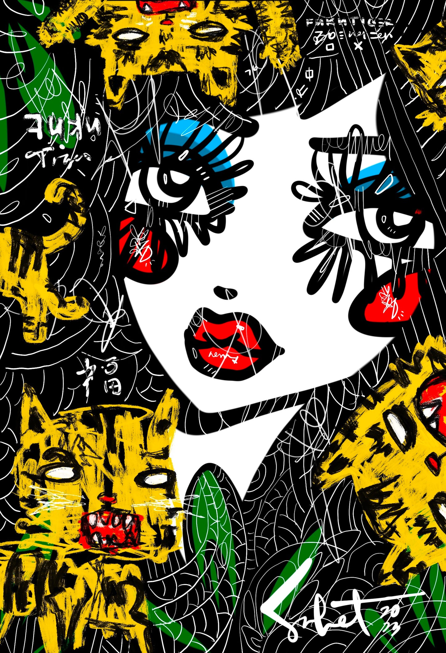 Fuku Tiger 2023 Sabet Canvas Print