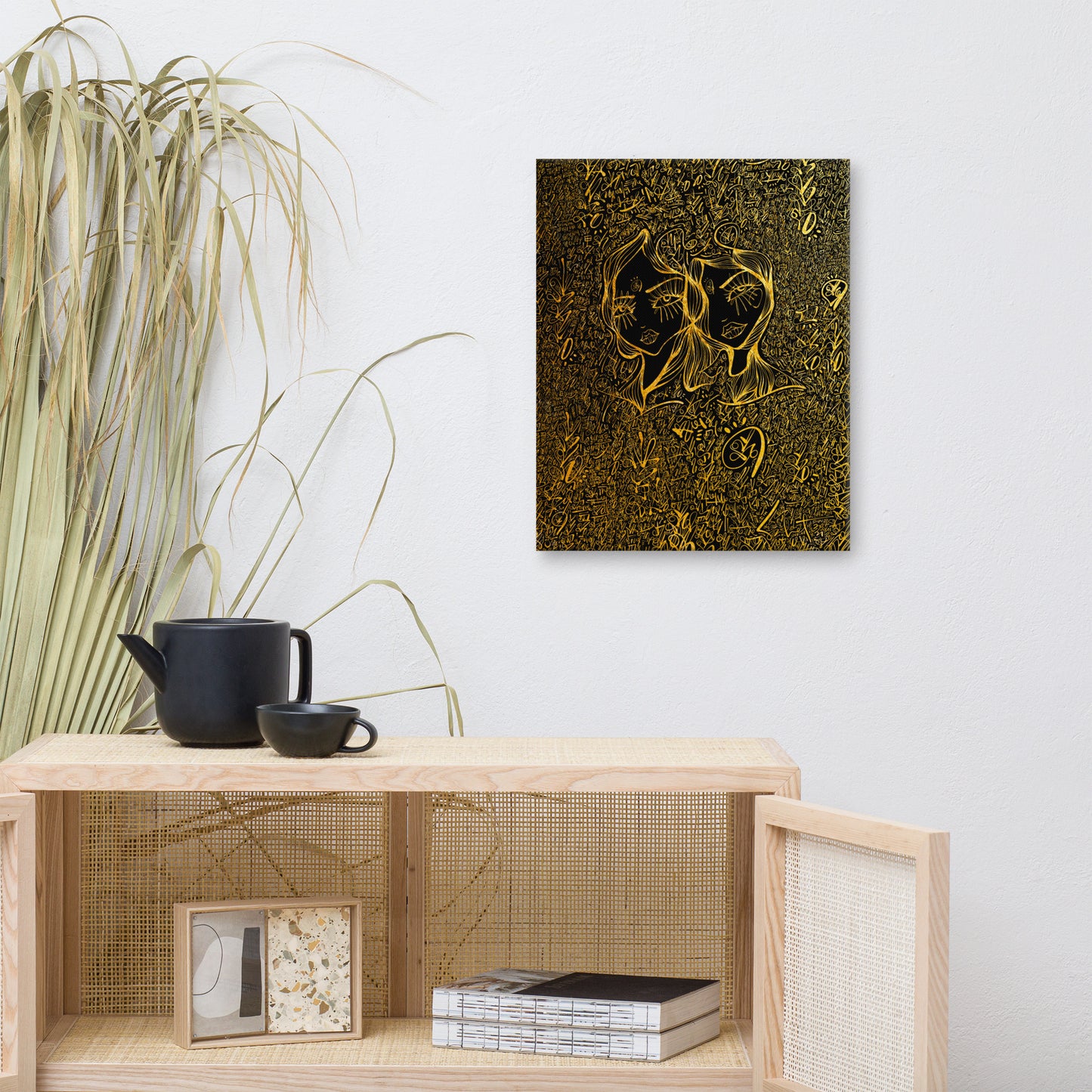 Lovescript Twin Hearts 2021 Sabet Canvas Print