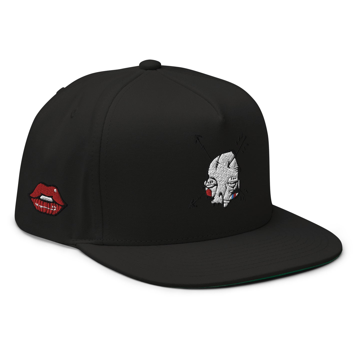 Sabet Skull 5-Panel Flat Bill Snap-Back Cap