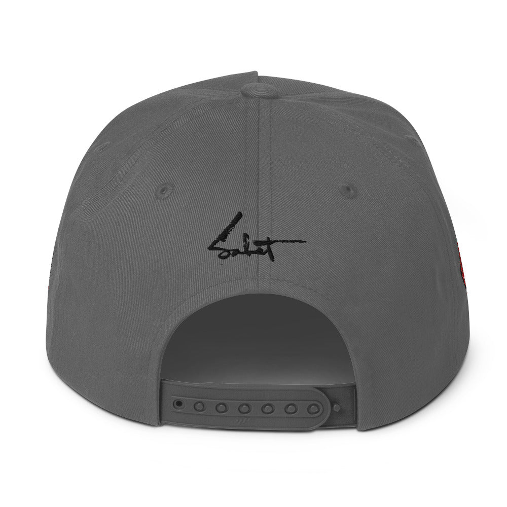Sabet Skull 5-Panel Flat Bill Snap-Back Cap