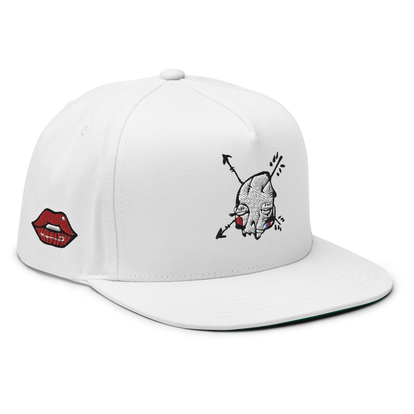 Sabet Skull 5-Panel Flat Bill Snap-Back Cap