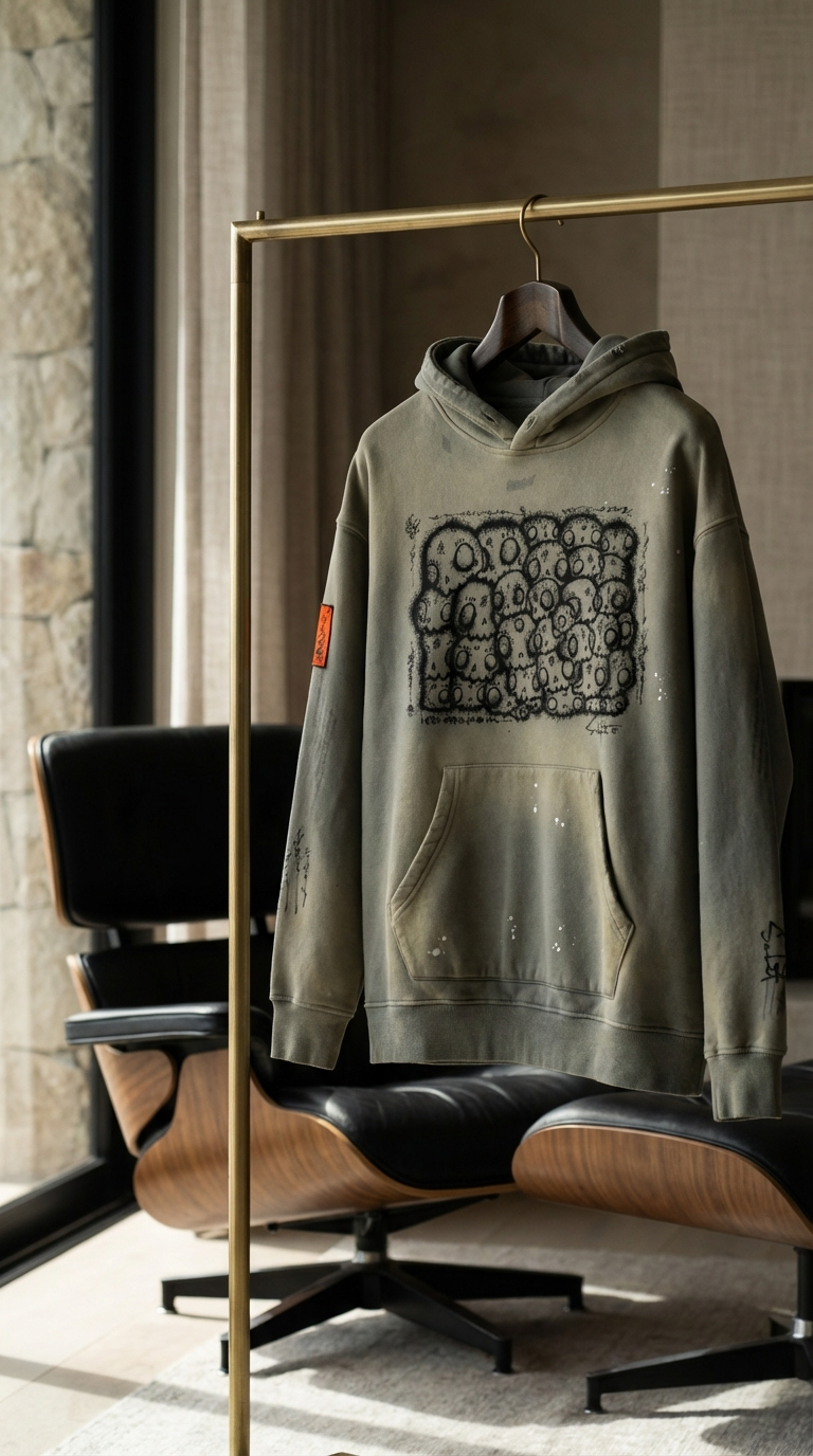 Even Dose Vintage Hoodie by Sabet: The Art of Controlled Chaos