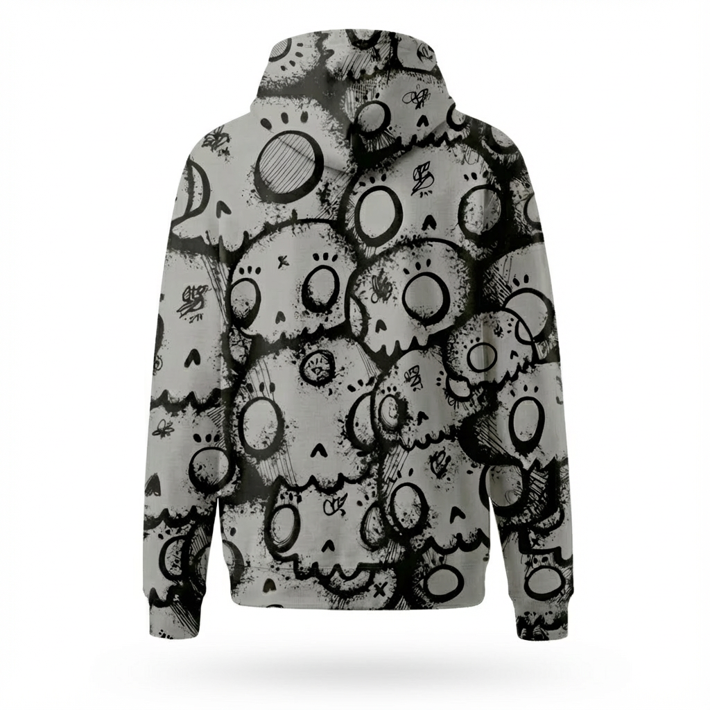 Limited Edition Skully Hush Dark Mode by Sabet Premium Cotton Unisex Hoodie