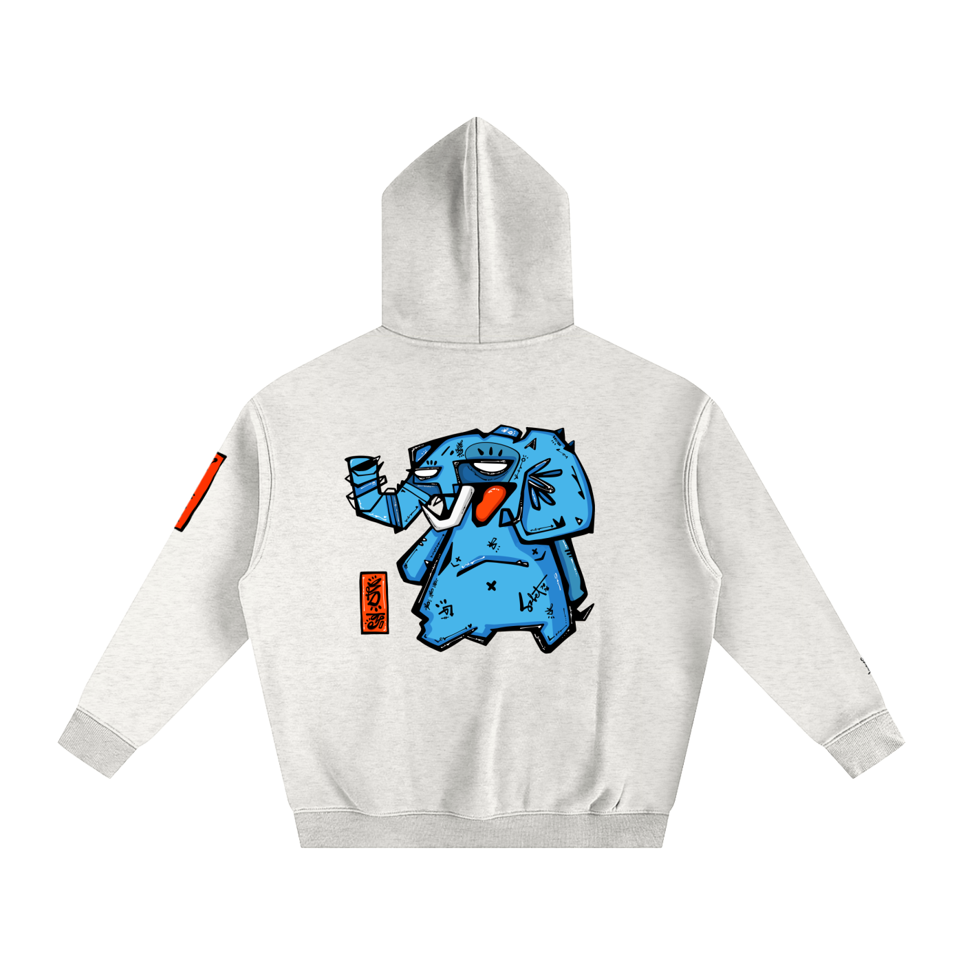 Fanta Blue Oversized Fleece Hoodie