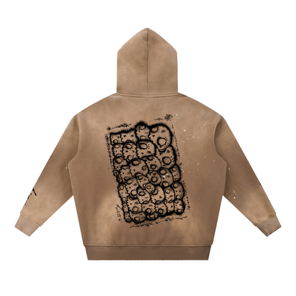 Limted Edition Even Dose by Sabet Signature Cotton Unisex Vintage Washed Frayed Fleece Hoodie