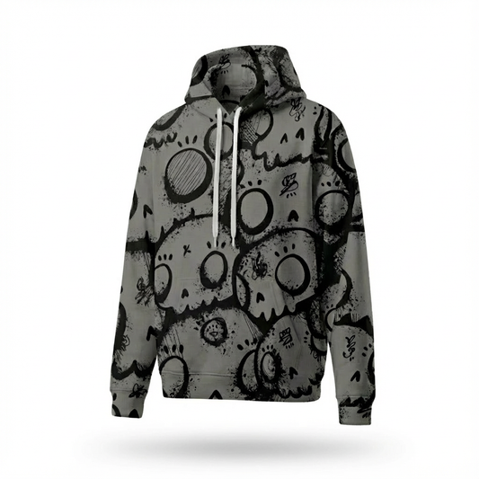 Limited Edition Skully Hush Dark Mode by Sabet Premium Cotton Unisex Hoodie