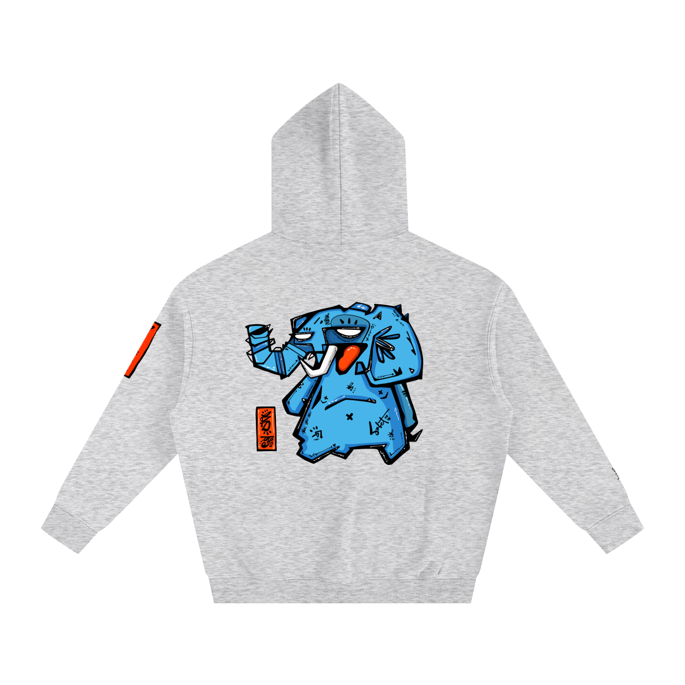 Fanta Blue Oversized Fleece Hoodie