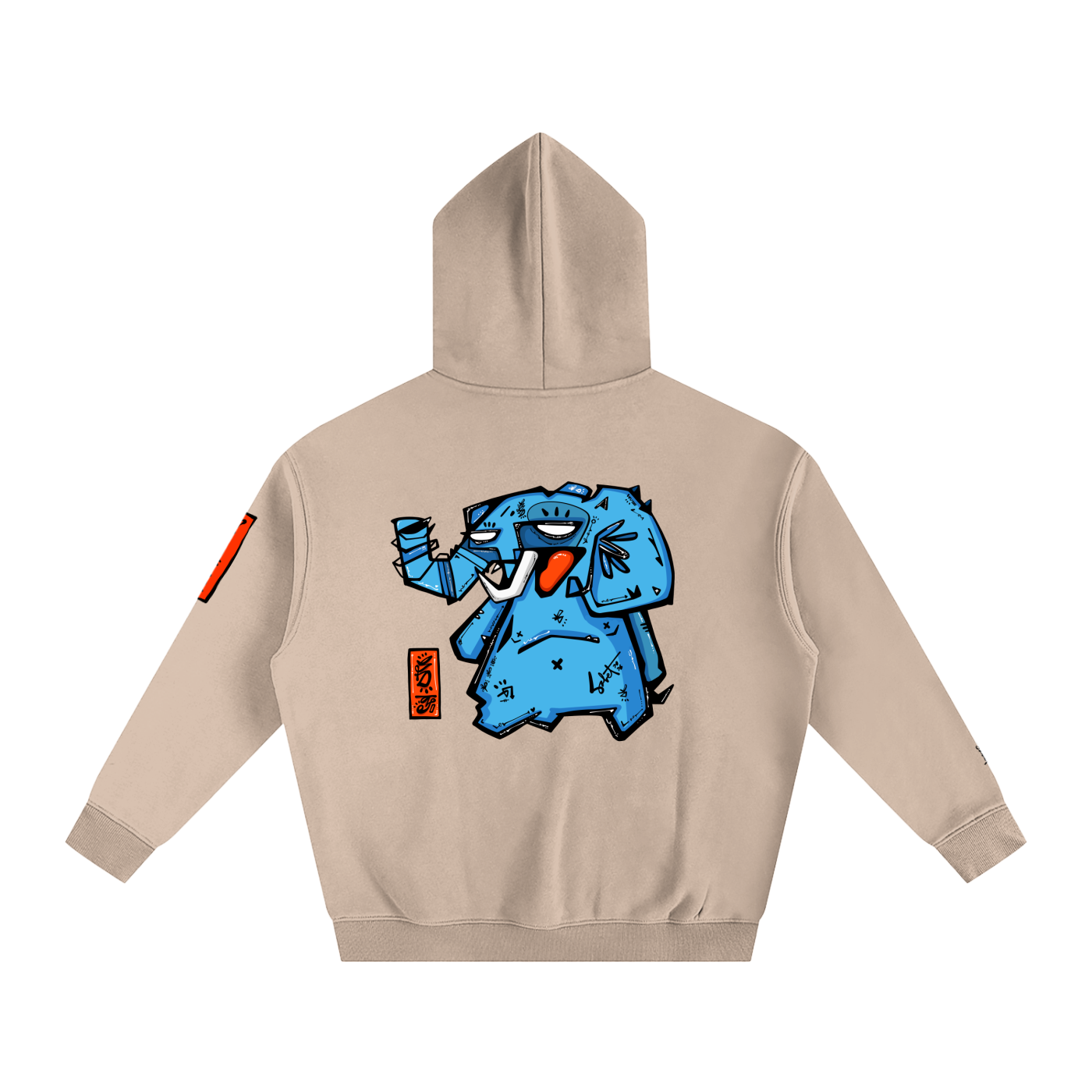 Fanta Blue Oversized Fleece Hoodie
