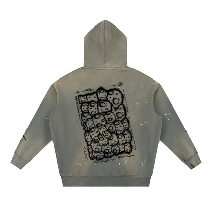 Limted Edition Even Dose by Sabet Signature Cotton Unisex Vintage Washed Frayed Fleece Hoodie