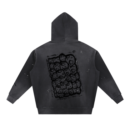 Limted Edition Even Dose by Sabet Signature Cotton Unisex Vintage Washed Frayed Fleece Hoodie