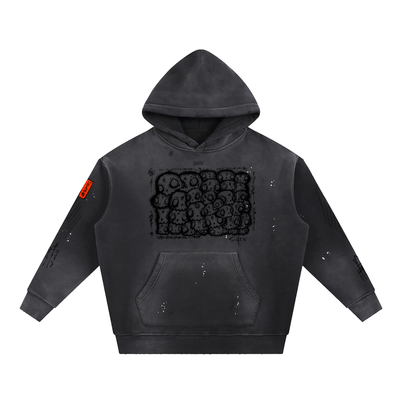 Limted Edition Even Dose by Sabet Signature Cotton Unisex Vintage Washed Frayed Fleece Hoodie