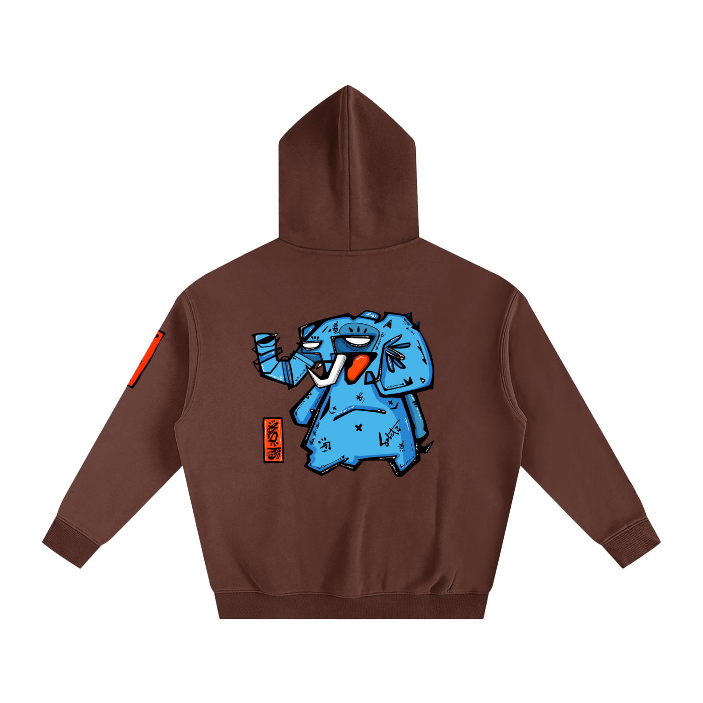 Fanta Blue Oversized Fleece Hoodie