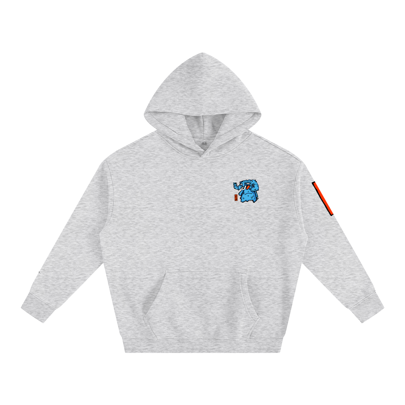 Fanta Blue Oversized Fleece Hoodie