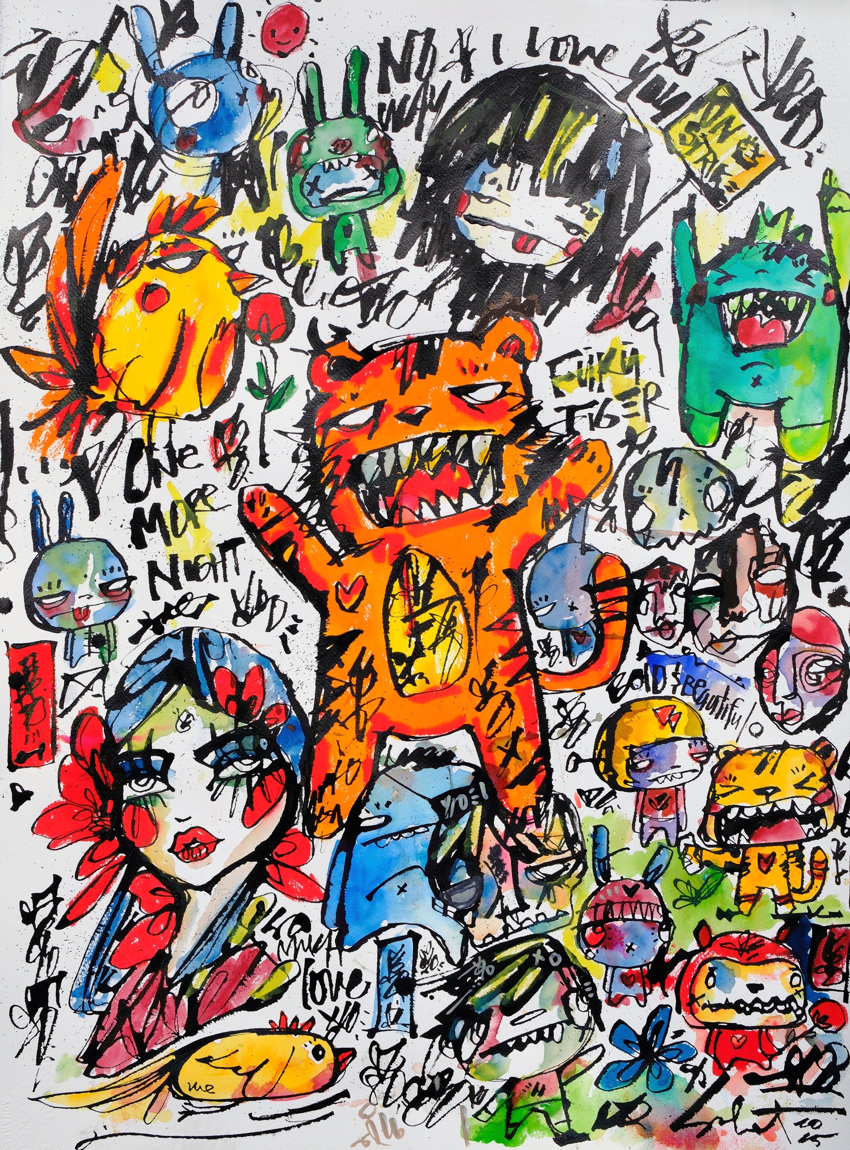 Fūkū Tiger Buster by Sabet Premium Canvas Print