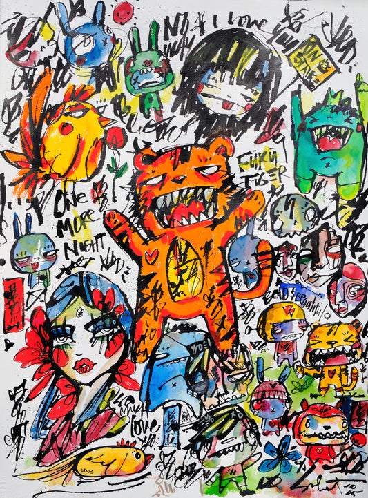 Fūkū Tiger Buster by Sabet Premium Canvas Print