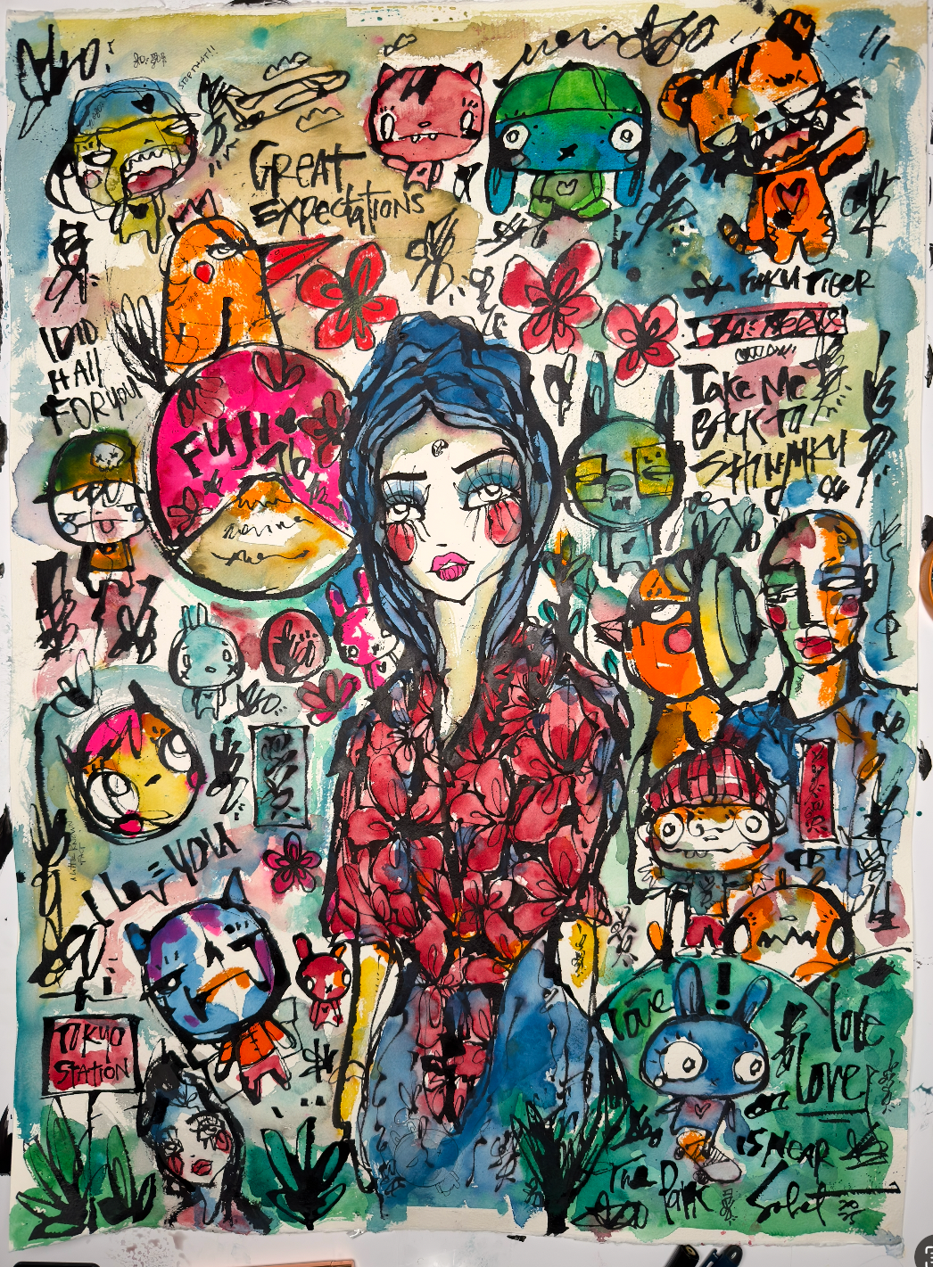 Great Expectations by Sabet Original Ink and Watercolor on Museum Paper