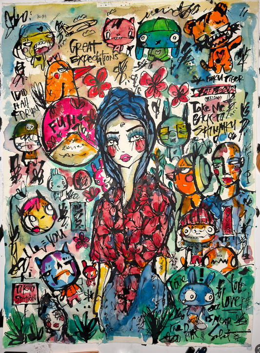 Great Expectations by Sabet Original Ink and Watercolor on Museum Paper