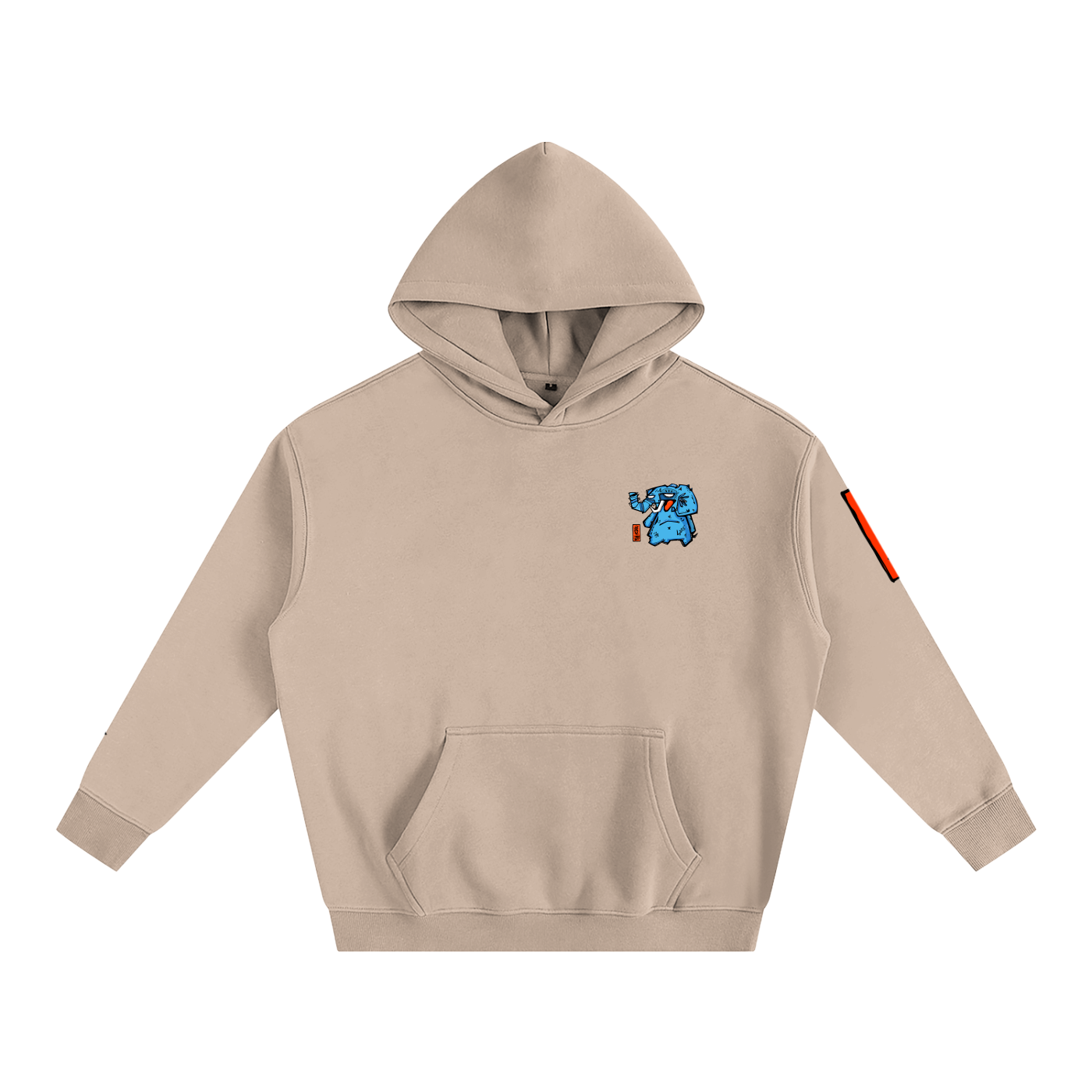 Fanta Blue Oversized Fleece Hoodie