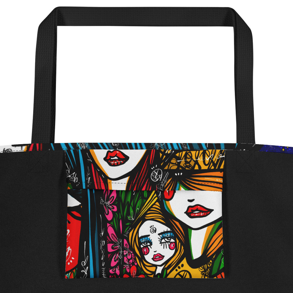 Super Star Tokyo by Sabet Large Tote Bag