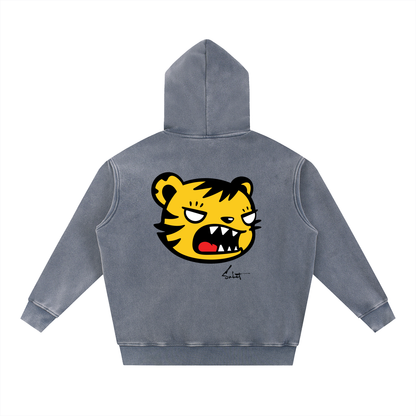 Fūkū 福 Tiger Oversized Vintage Hoodie