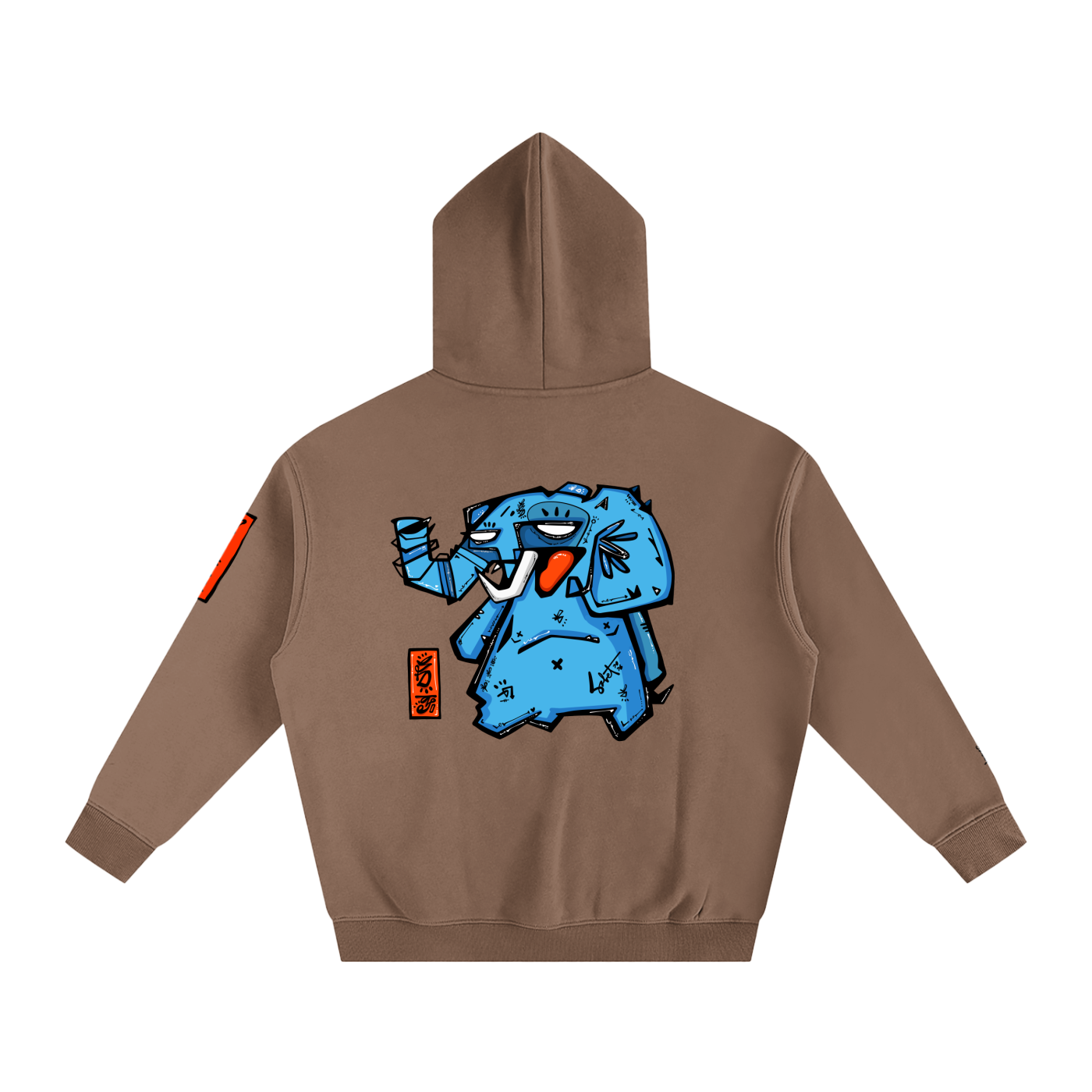Fanta Blue Oversized Fleece Hoodie