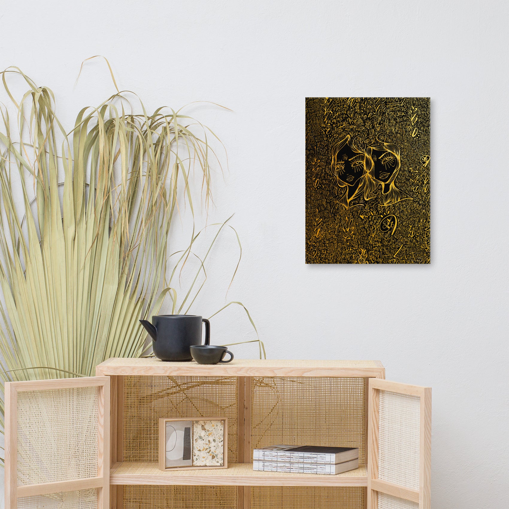 Lovescript Twin Hearts 2021 Sabet Canvas Print