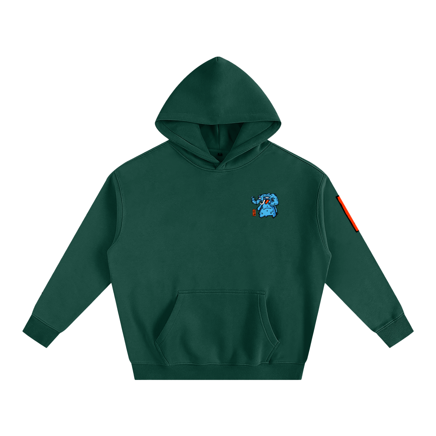 Fanta Blue Oversized Fleece Hoodie
