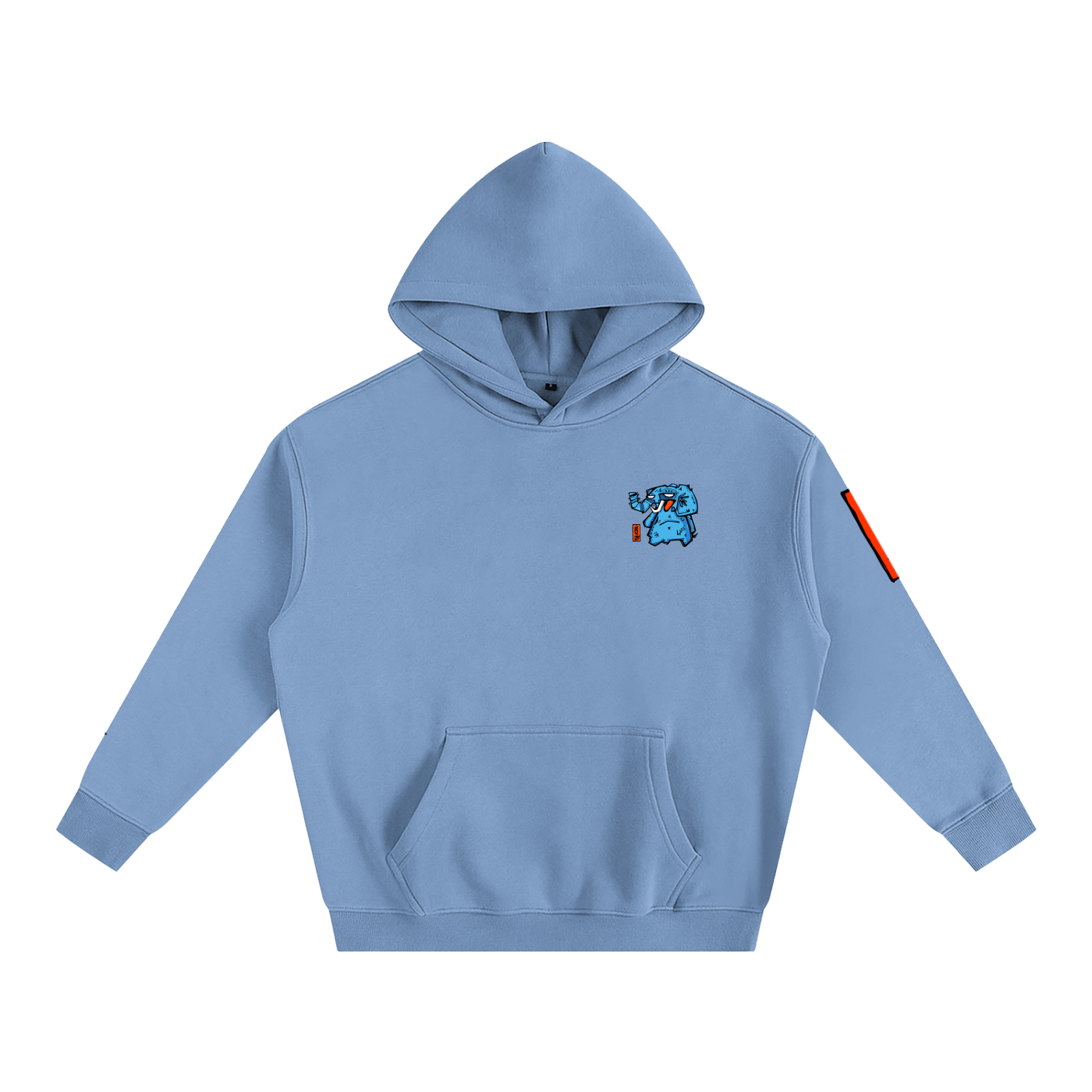 Fanta Blue Oversized Fleece Hoodie
