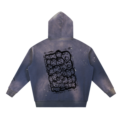 Limted Edition Even Dose by Sabet Signature Cotton Unisex Vintage Washed Frayed Fleece Hoodie