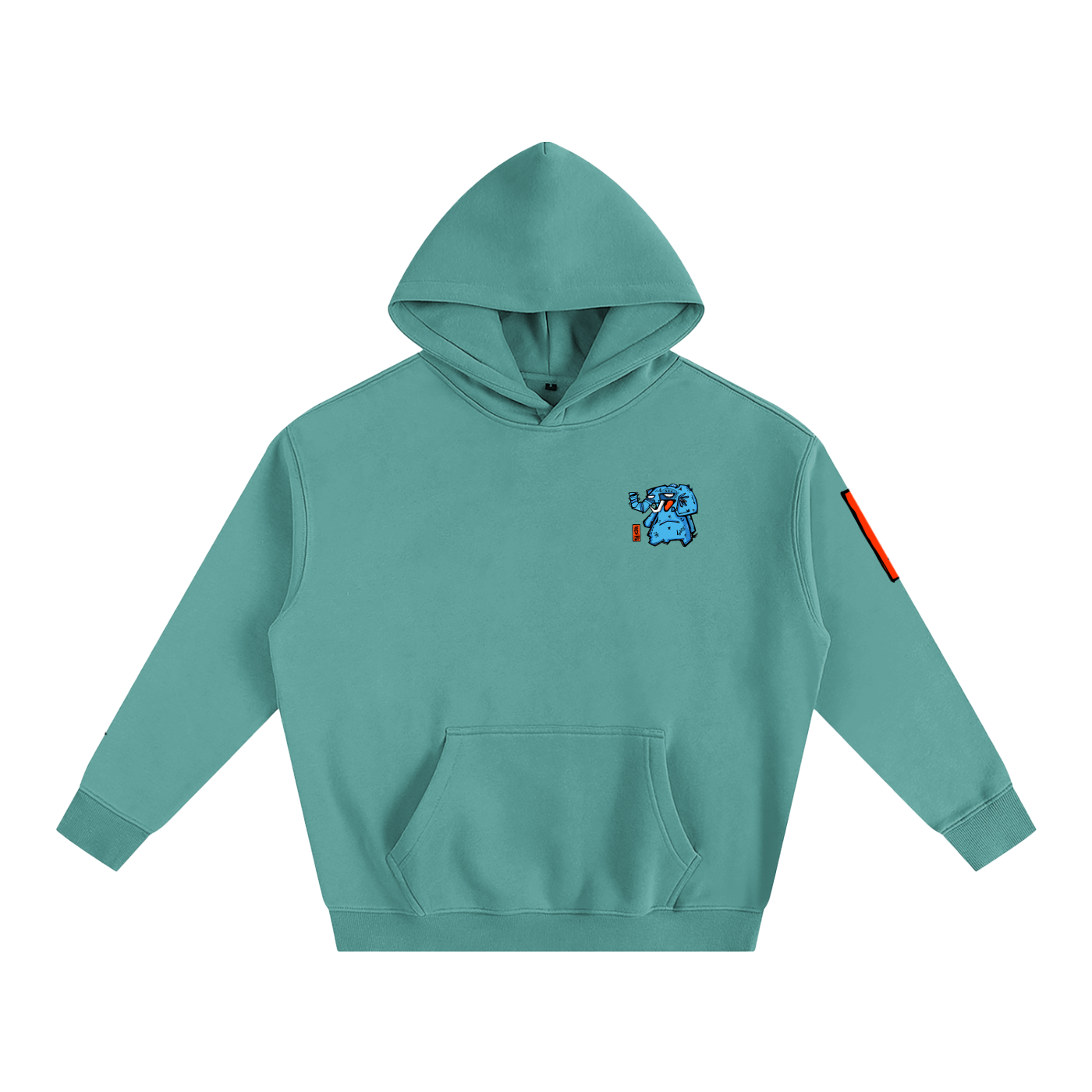Fanta Blue Oversized Fleece Hoodie
