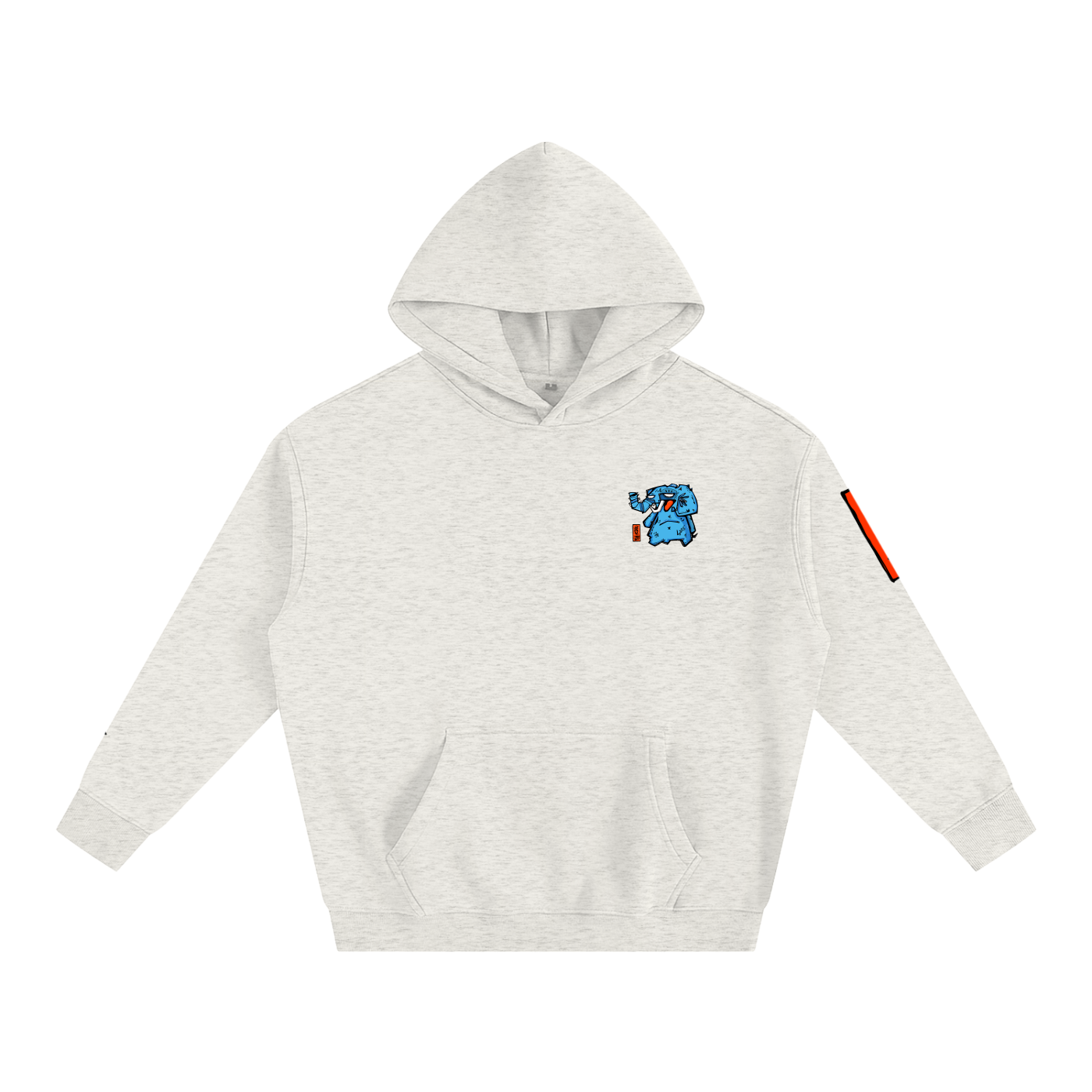 Fanta Blue Oversized Fleece Hoodie
