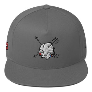 Sabet Skull 5-Panel Flat Bill Snap-Back Cap
