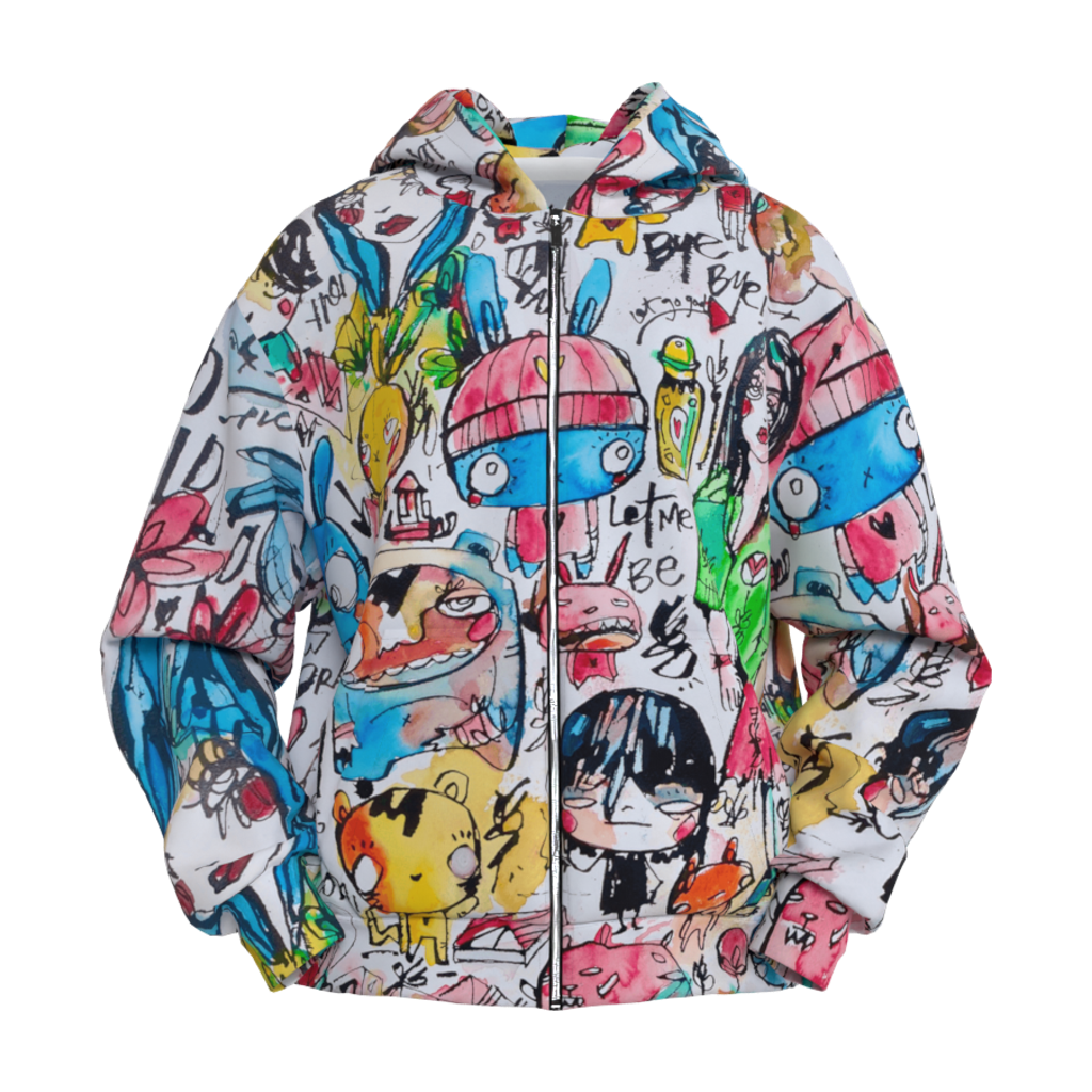 Wild World Oversized Zipper Hoodie