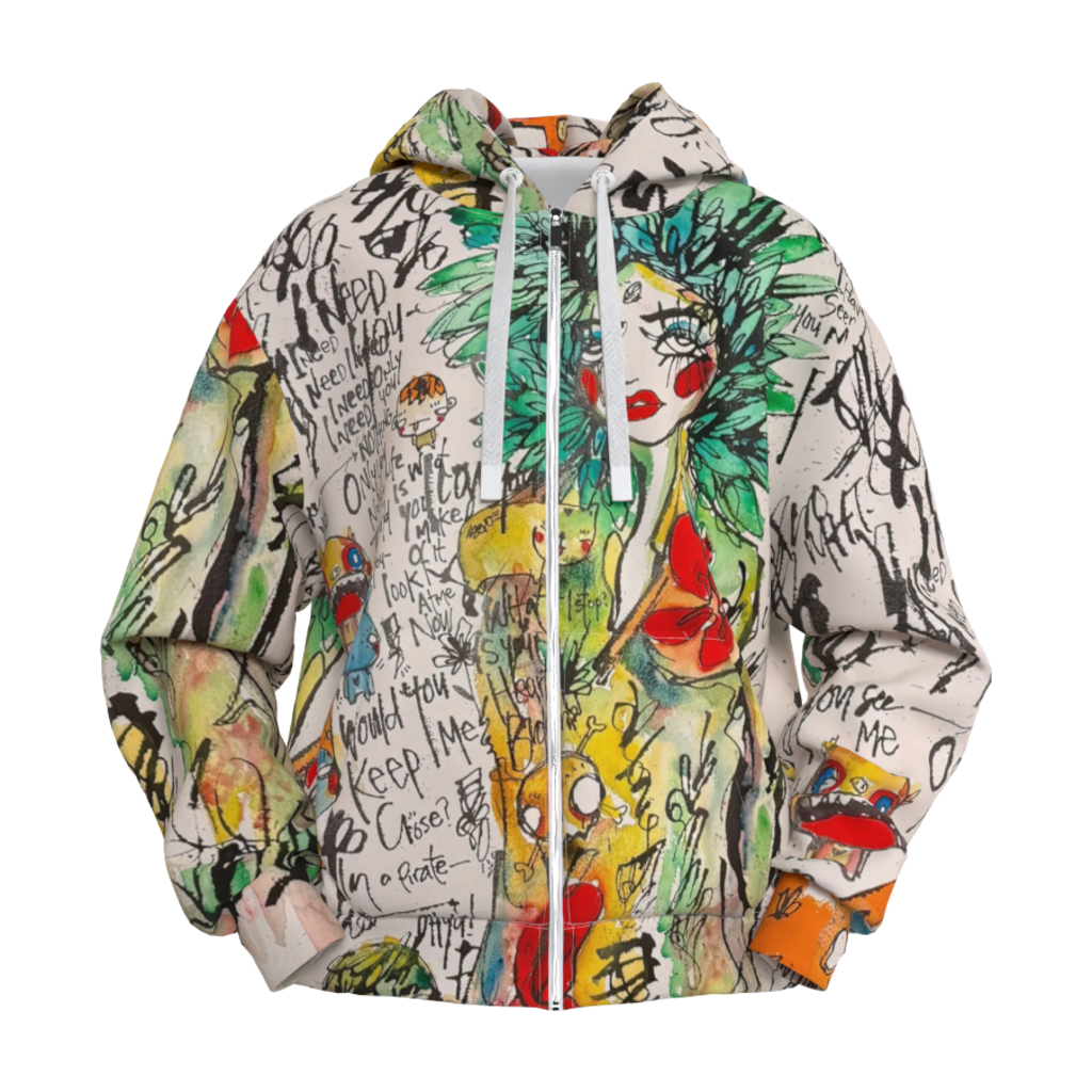 I love you Oversized Zipper Hoodie