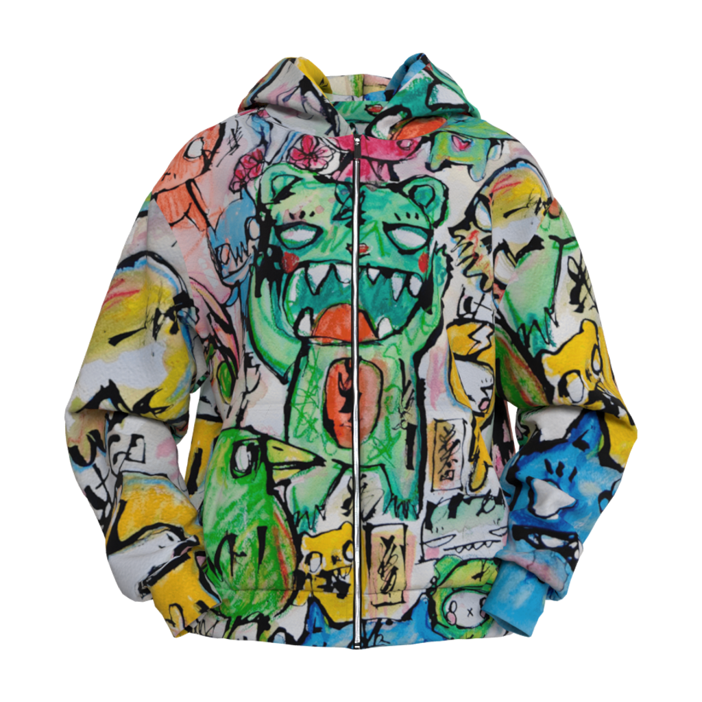 The Moon Oversized Zipper Hoodie