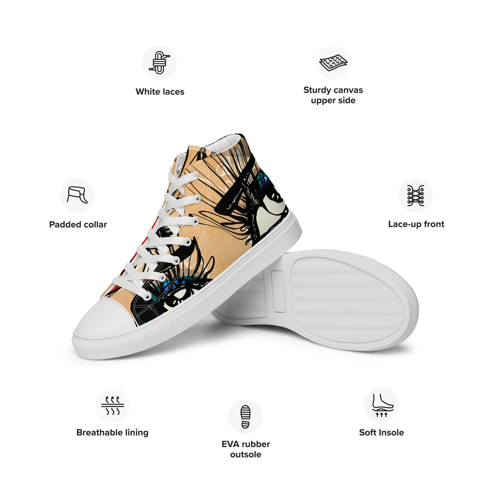 Tantric Soul by Sabet Women’s high top canvas shoes