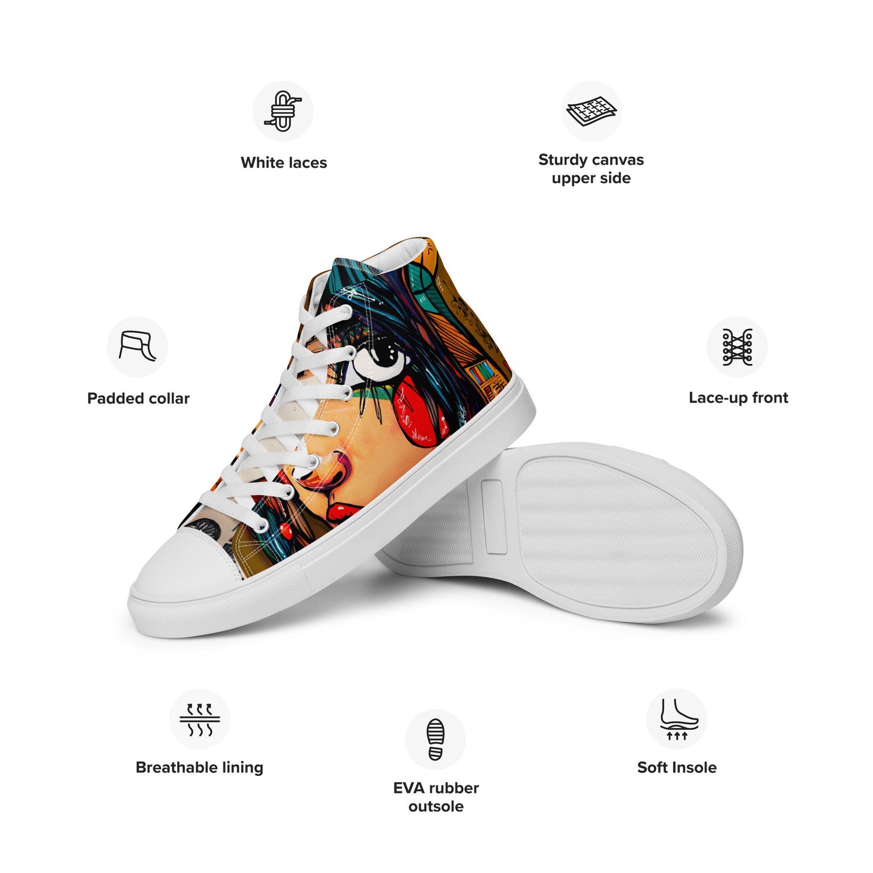 Stardust by Sabet Women’s high top canvas shoes