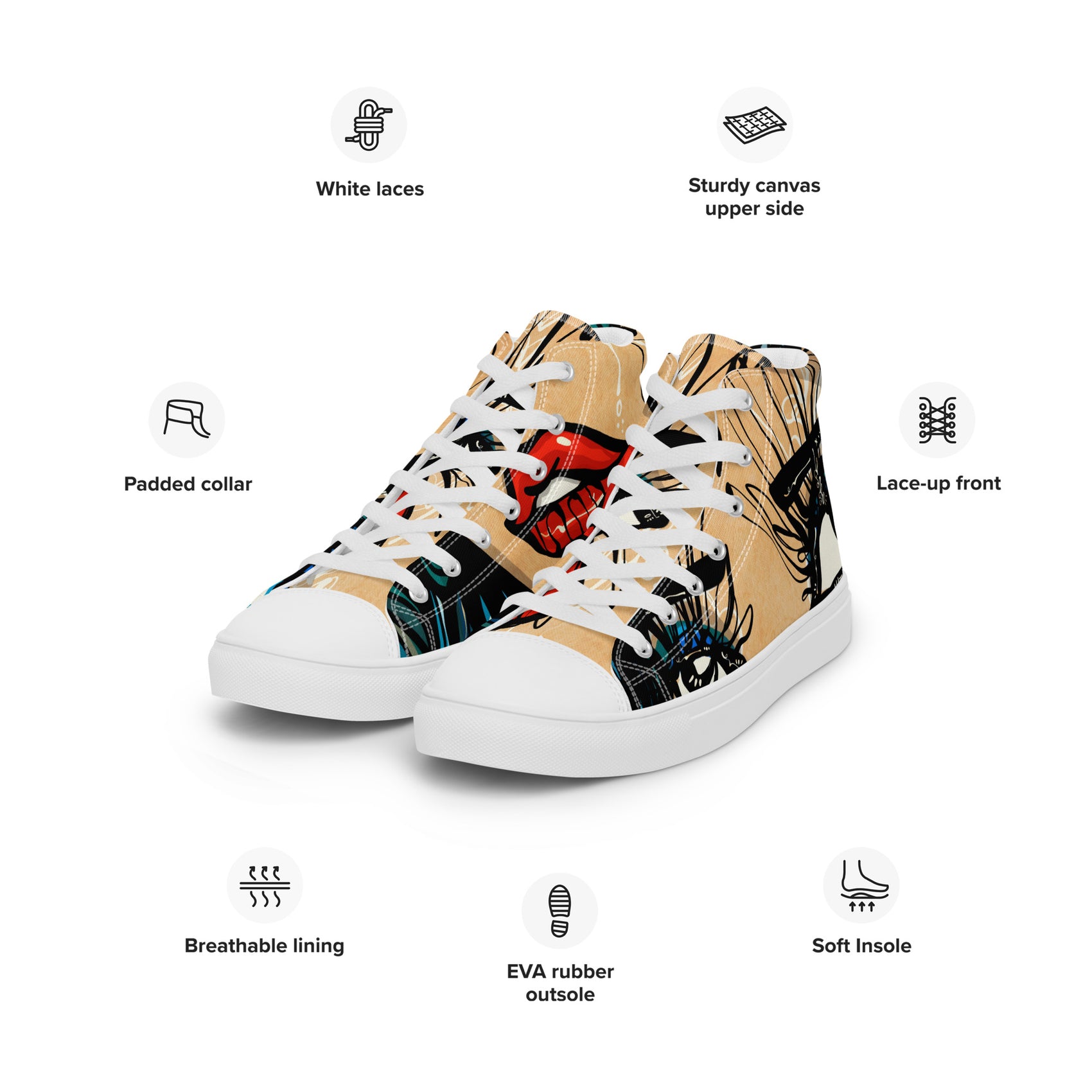 Tantric Soul by Sabet Women’s high top canvas shoes